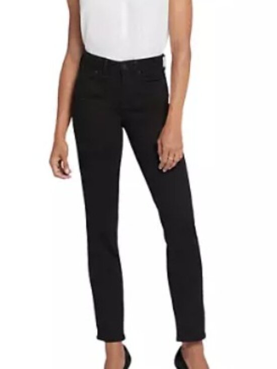 NYDJ Denim - NYDJ Not Your Daughters Jeans Black HR Sheri SLim Staight  sz 8 30" inseam NWT